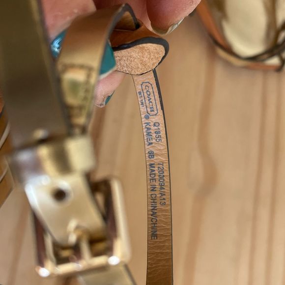 Coach brown and gold strap heels sandals - Picture 9 of 9